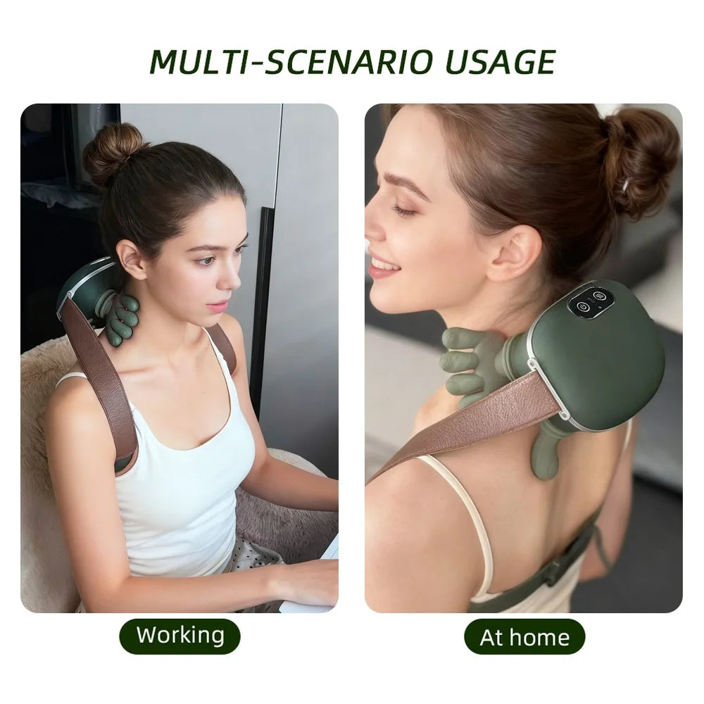 4D Neck & Shoulder Massager with Heat – Wireless Deep Kneading Massage Device