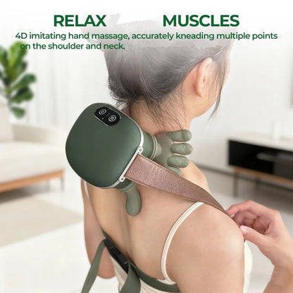 4D Neck & Shoulder Massager with Heat – Wireless Deep Kneading Massage Device
